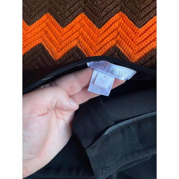 White House Black Market Womens Black Wide Leg Crop Pant Trouser sz 4 - Picture 6 of 8